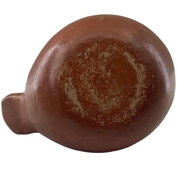 Vintage Folk Art Terracotta Duck Pitcher Hand Painted White Accent 12" Tall Rare - Picture 6 of 12